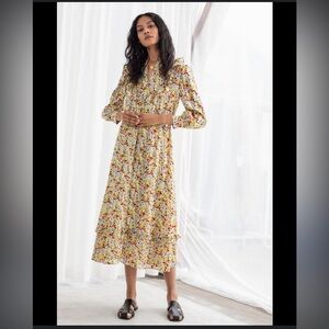 NWT & Other Stories Yellow Floral Maxi Dress Size 0